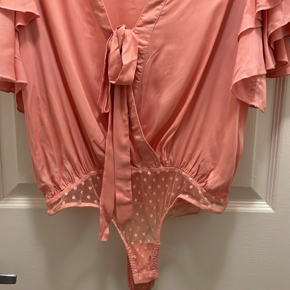 Free People Intimates. Call Me Later Bodysuit. Peach. Size Small. NWOT - Picture 13 of 14